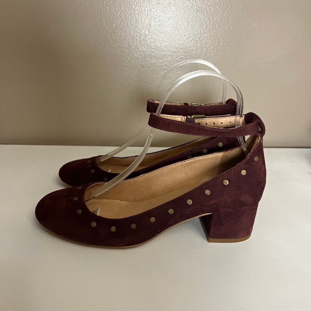 Madewell Inez maroon suede pumps size 6